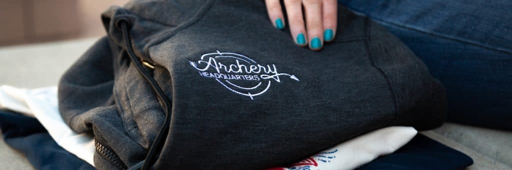 Epic Branding Archery Sweatshirt Branding - 3 shirts stacked